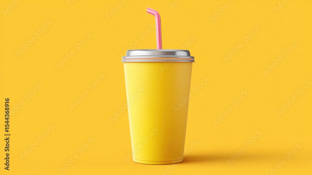 Mockup of a disposable drink cup with straw. Mockup of a disposable drink cup with straw.