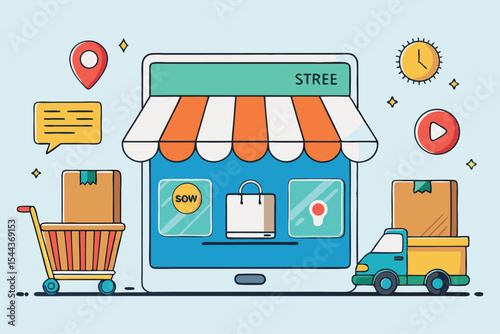 Online shopping platform displaying delivery services and packages