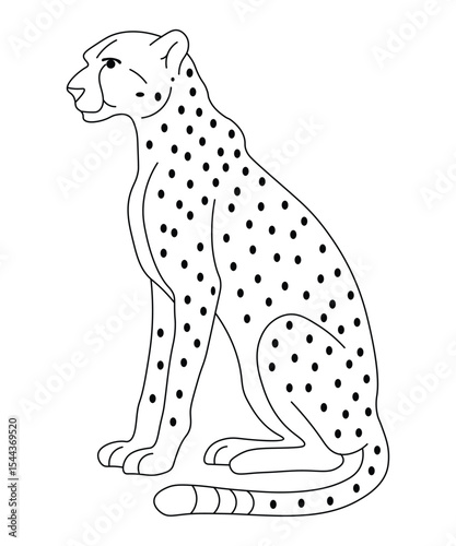Cheetah Line Art Illustration