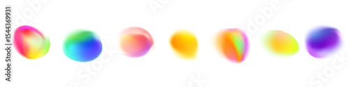 Abstract gradient blur colors, smoothly blue and green. The liquid and fluid shapes in dynamic visual effect. Flat vector illustration isolated on white