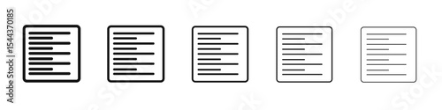 Align left icon vector outline set illustration sign