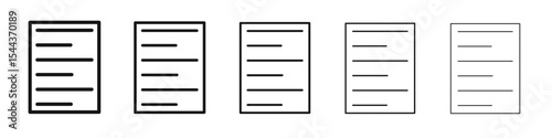 Align left icon vector outline set illustration sign