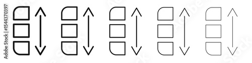 Apps sort icon vector outline set illustration sign