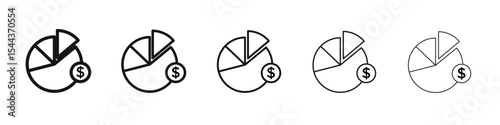 Asset allocation icon vector outline set illustration sign