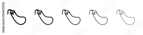aubergine icon vector outline set illustration sign