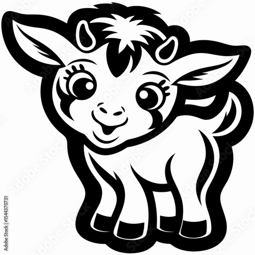 Cute Baby Goat Illustration