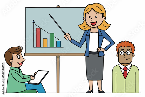 Business presentation with audience at office during afternoon meeting