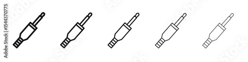 Audio jack icon vector outline set illustration sign