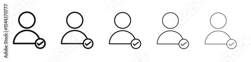 Authentication icon vector outline set illustration sign