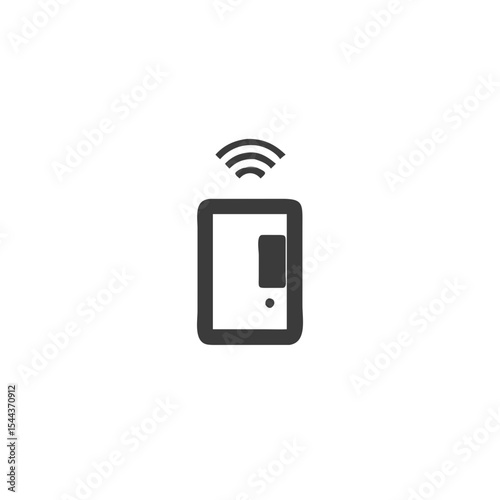 Smart Lighting Control Light Switch Icon with Wifi Signal Vector Silhouette Flat Icon Design
