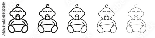 baby icon vector outline set illustration sign