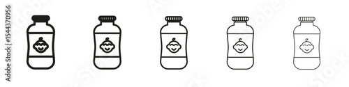 Baby powder icon vector outline set illustration sign