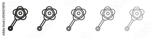 baby rattle icon vector outline set illustration sign