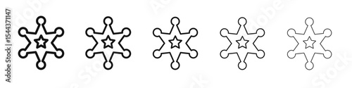 Badge Sheriff icon vector outline set illustration sign