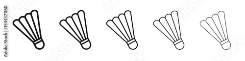 Badminton icon vector outline set illustration sign