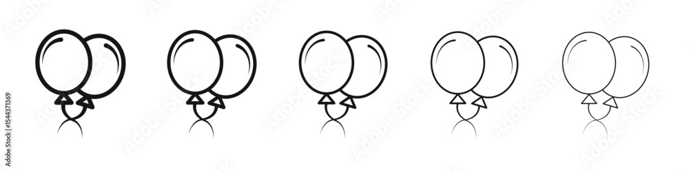 Balloons icon vector outline set illustration sign Balloons icon vector outline set illustration sign