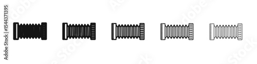 Bandoneon instrument vector outline set illustration sign