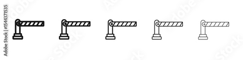 Barrier icon vector outline set illustration sign