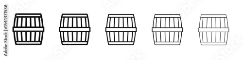 Barrel of beer icon vector outline set illustration sign