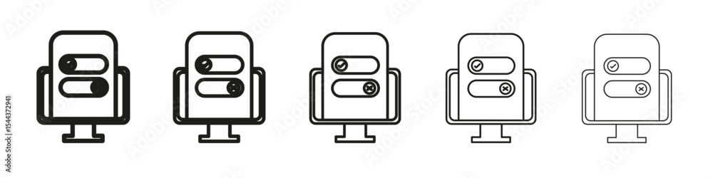 Boolean icon vector outline set illustration sign