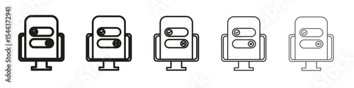 Boolean icon vector outline set illustration sign