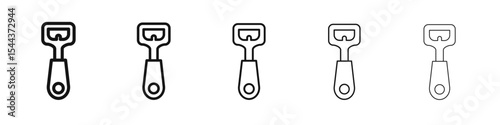 Bottle opener icon vector outline set illustration sign