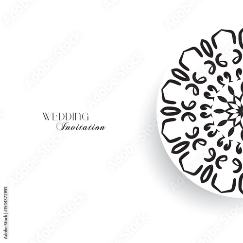 Elegant Black and White Wedding Iinvitation Card