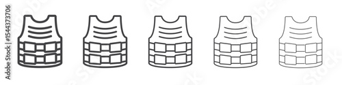 Bulletproof vest icon vector outline set illustration sign