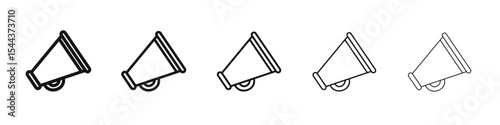 Bullhorn icon vector outline set illustration sign
