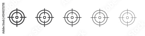 Bulls eye pointer icon vector outline set illustration sign