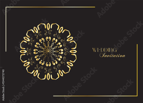 The Gold Mandala Wedding Iinvitation Card