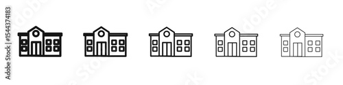 Campus icon vector outline set illustration sign