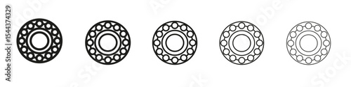 Car bearing icon vector outline set illustration sign