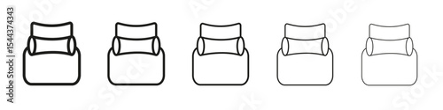 Car headrest icon vector outline set illustration sign