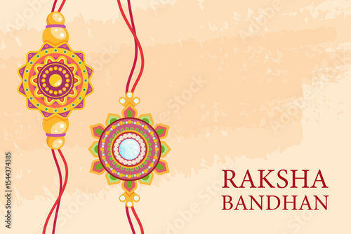 raksha bandhan background illustration in flat design