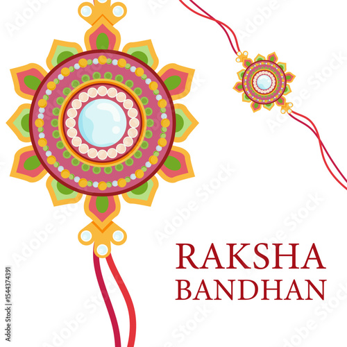 raksha bandhan festival illustration in flat design