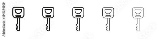 car keys icon vector outline set illustration sign