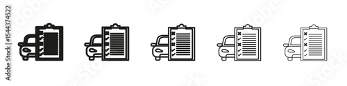 Car repair check list icon vector outline set illustration sign