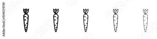 carrot icon vector outline set illustration sign