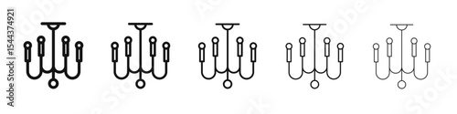 Chandelier icon vector outline set illustration sign