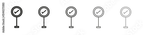 Checkpoint icon vector outline set illustration sign
