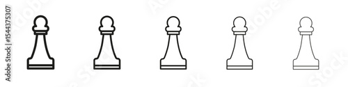 chess pawn icon vector outline set illustration sign
