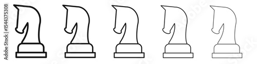 Chess icon vector outline set illustration sign
