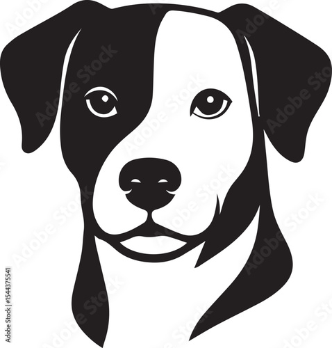 black and white dog illustration