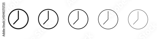 Clock icon vector outline set illustration sign