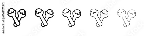 Cloves icon vector outline set illustration sign