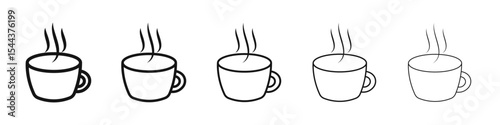 Coffee icon vector outline set illustration sign