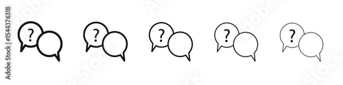Comment question icon vector outline set illustration sign
