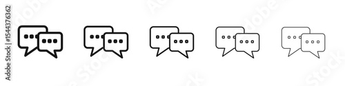 Communication icon vector outline set illustration sign