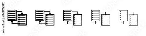 Compare icon vector outline set illustration sign